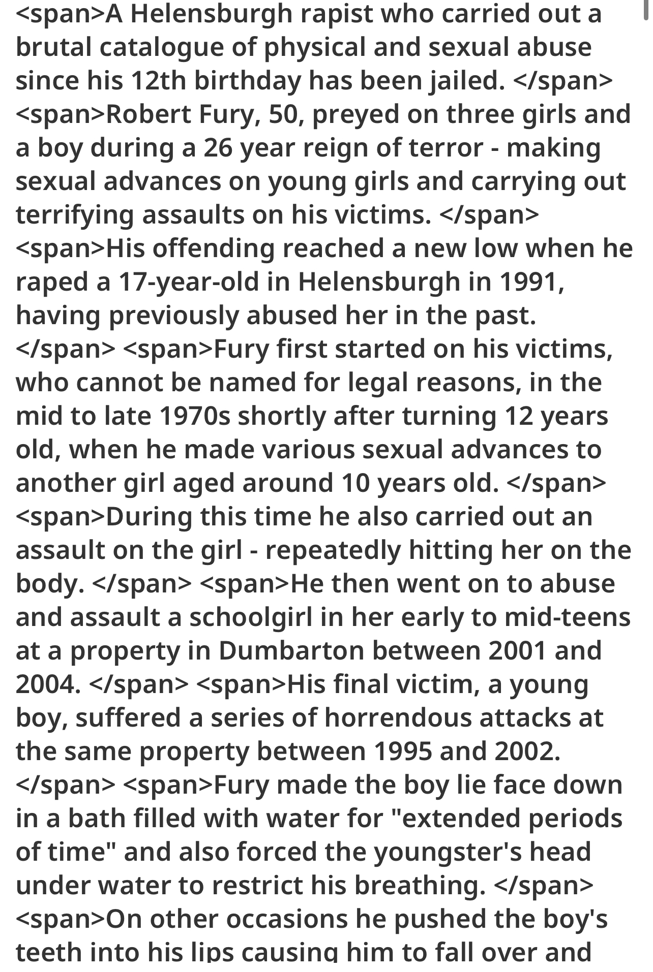 ROBERT FURY Get Local Pedo out 
